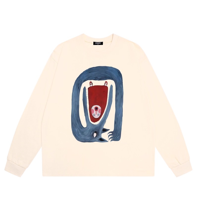 WE11DONE CDG*25AW小众潮牌动漫印花情侣重磅纯棉宽松打底衫t恤男 - 图3