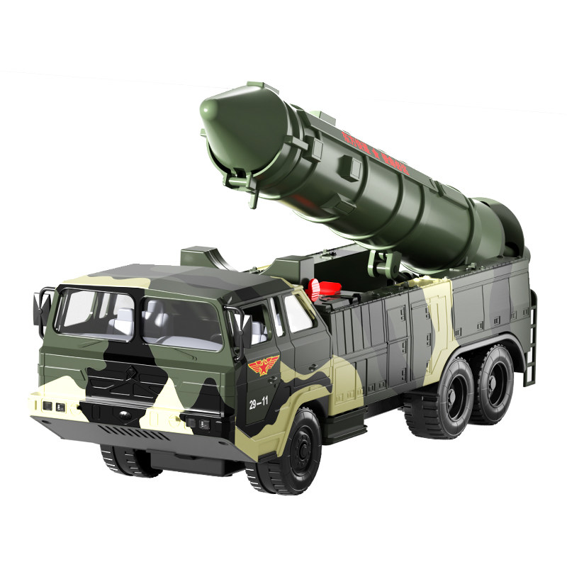 力利大号导弹发射车模型仿真反舰弹道防空导弹军事男孩玩具DF-21 - 图0