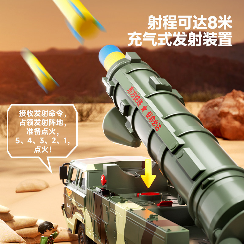 力利大号导弹发射车模型仿真反舰弹道防空导弹军事男孩玩具DF-21 - 图3
