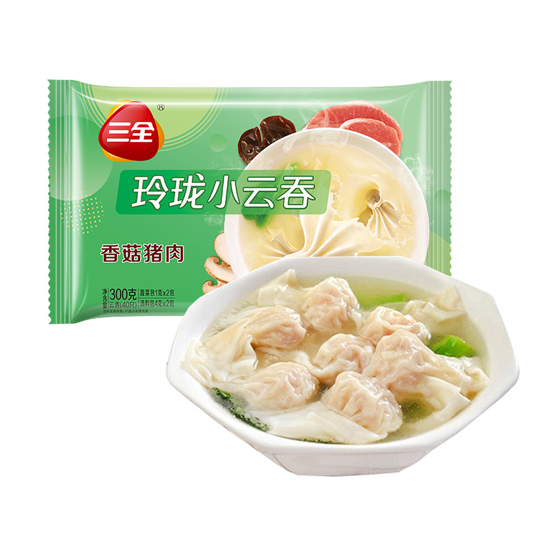 三全馄饨珍味三鲜玲珑小云吞鲜美香菇猪肉小馄饨速食营养早餐*5袋 - 图2