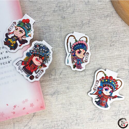 西安旅游文创纪念品国潮创意京剧秦腔卡通戏曲杨贵妃人物磁性书签 - 图0