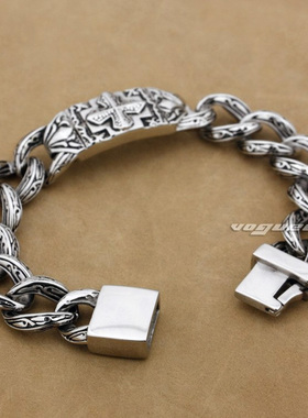 复古钛钢朋克风男士手链
