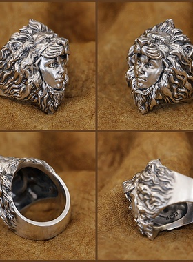 男士925银朋克丛林狩猎者戒指