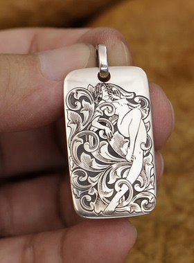 男士925银唐草仙子吊牌