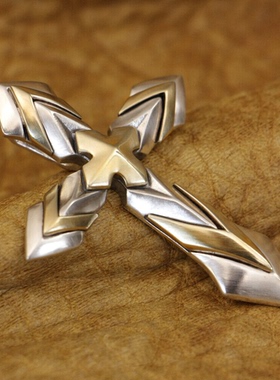 男女925银箭头十字架吊坠精致