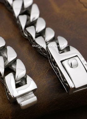 银色纹理图腾钛钢复古饰品手链