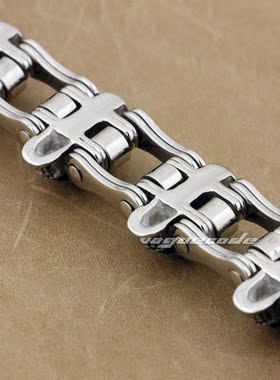 时尚男款316L不锈钢手链 朋克风潮骑士个性霸气骷髅钛钢手链环男