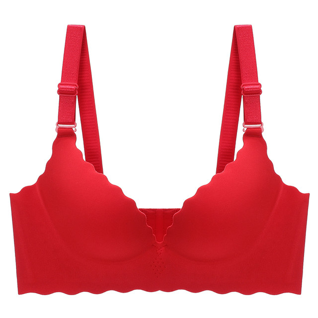 Red gathered and traceless bra without steel ring Red gathered and traceless bra without steel ring