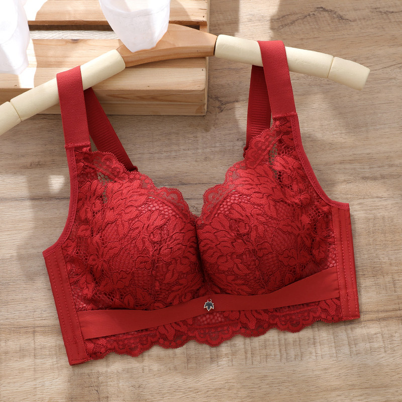 泰国乳胶无钢圈薄款聚拢收副乳文胸 思晴文胸