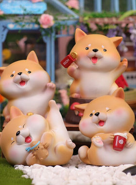 花肆女生生日礼物女孩子柴犬摆件可爱礼品送女友实用办公桌装饰品