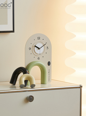 EMITDOOG法式奶油风家居客厅玄关桌面装饰摆件卧室创意座钟饰现货