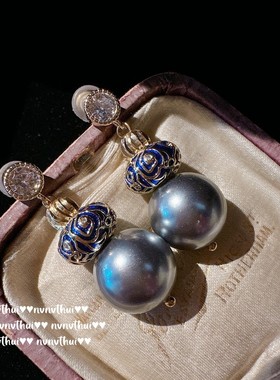 冰种人工玉髓玛瑙蝴蝶宝石项链耳环人鱼泪珍珠铂金灰贝珠手镯戒指