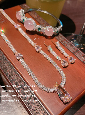 项链水滴爱心宝石镀金锆石女送盒