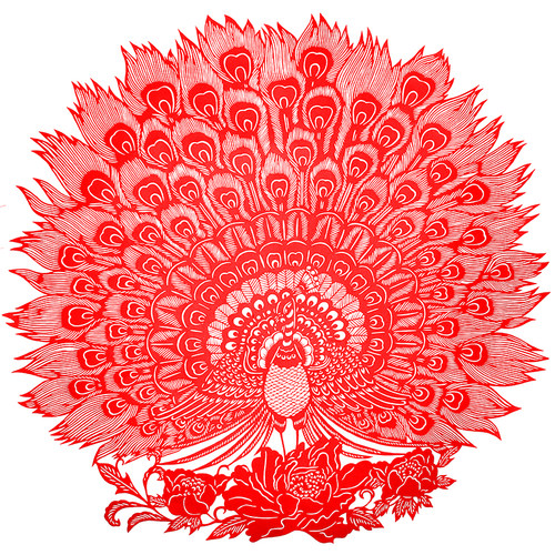 纯手工剪纸客厅装饰画孔雀开屏传统中国风百鸟朝凤剪纸画刻纸成品 - 图3