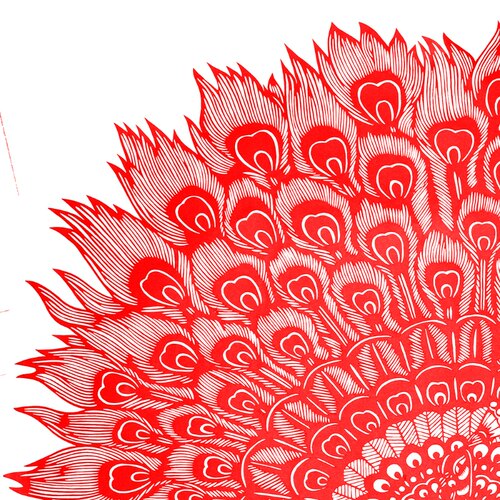 纯手工剪纸客厅装饰画孔雀开屏传统中国风百鸟朝凤剪纸画刻纸成品 - 图2