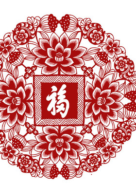 门窗佳居画富贵平安纯手工剪纸