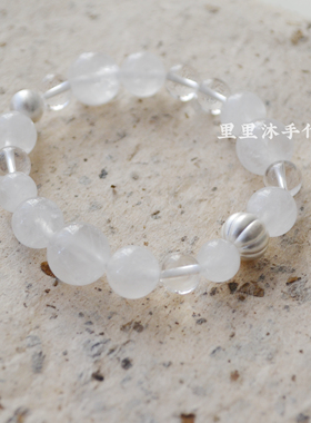 素笺白水晶白幽灵925银手链
