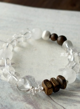 雪楹原创白水晶白幽灵925银手链