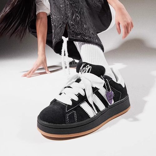 新款联名Korn x Adidas Campus 00s阿迪达斯白黑运动休闲板鞋男女 - 图2