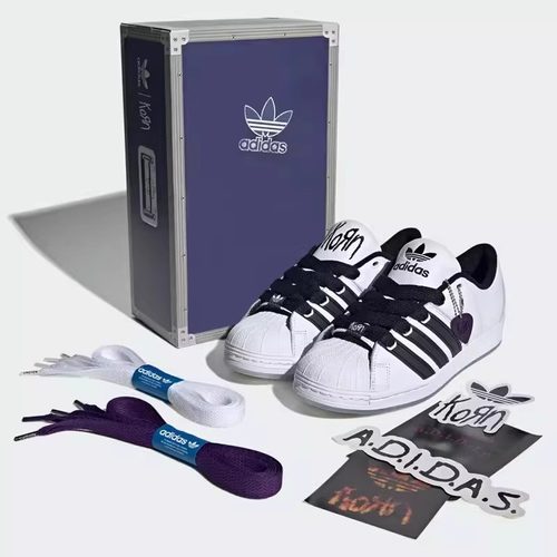新款联名Korn x Adidas Campus 00s阿迪达斯白黑运动休闲板鞋男女 - 图0