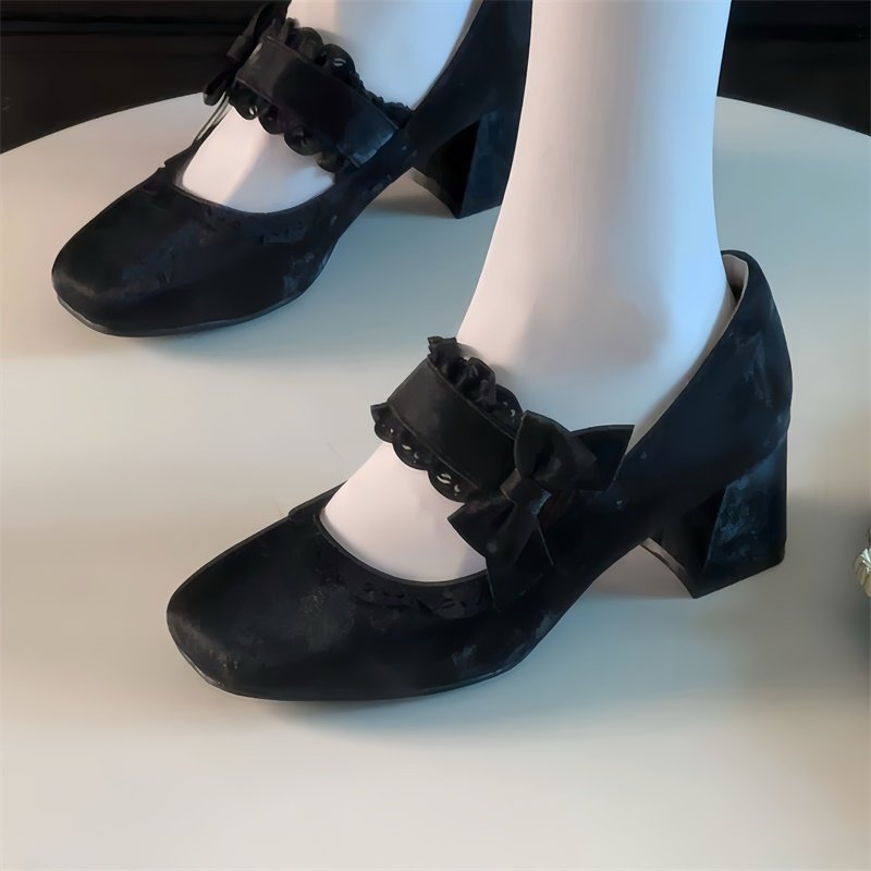 【海蒂庄园】秋田原创Lolita鞋中跟高跟圆头可爱少女蝴蝶lo鞋单鞋,淘宝优惠券,粉丝福利购,淘宝优惠卷