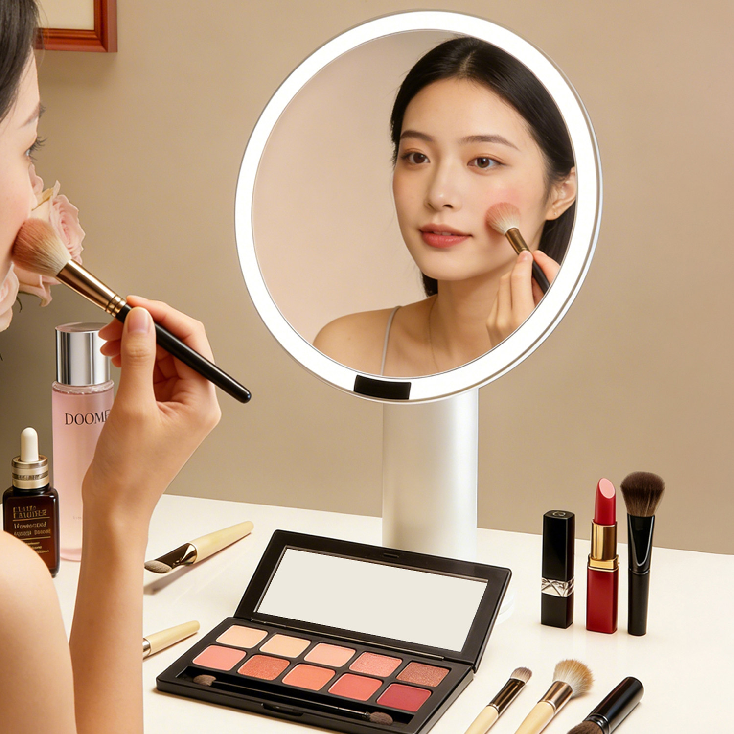 梳妆镜led灯镜子化妆镜台式桌面带灯家用卧室高级轻奢智能梳妆镜,淘宝优惠券,粉丝福利购,淘宝优惠卷