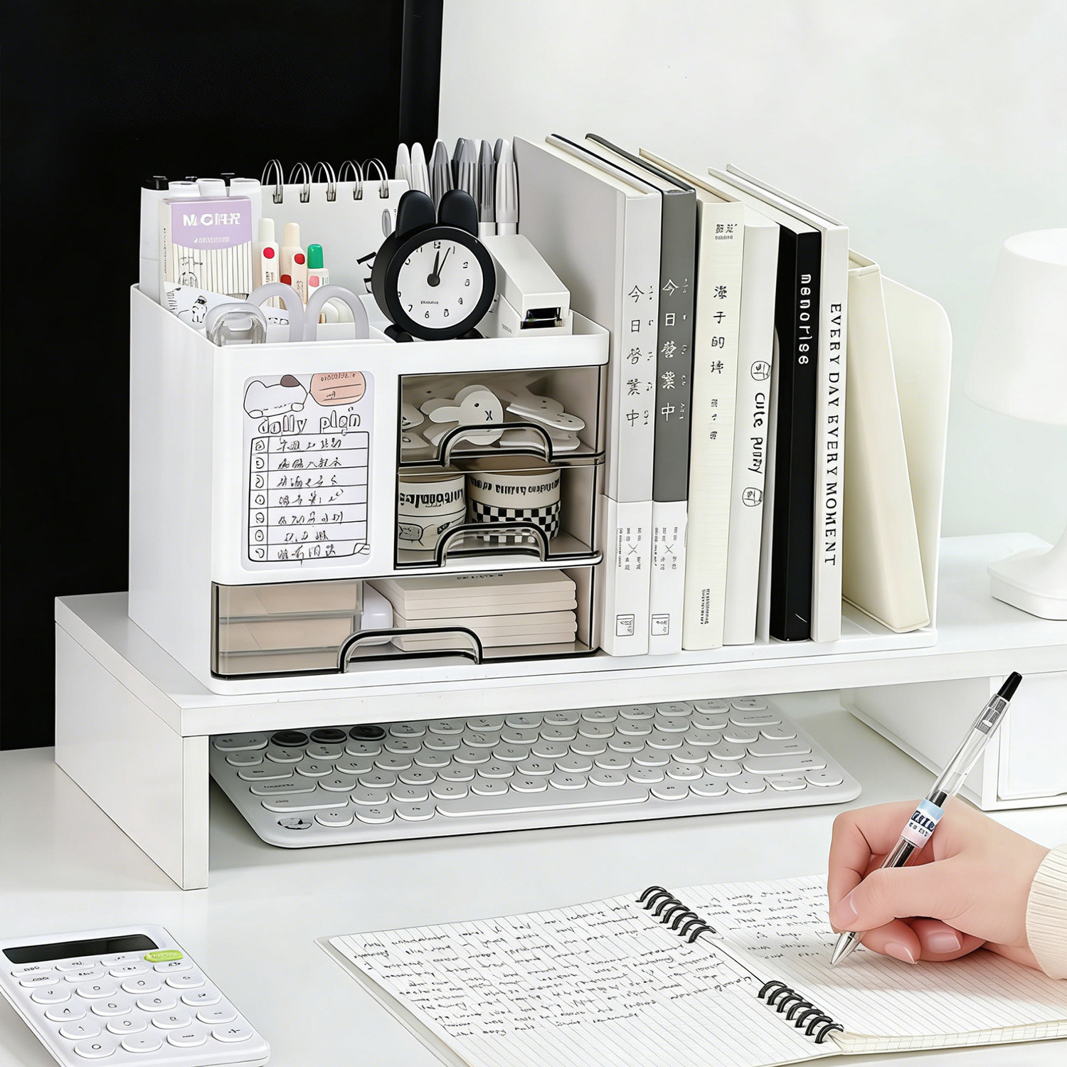 桌面收纳盒抽屉式学生文具置物架多功能防尘大容量书桌笔筒整理盒,淘宝优惠券,粉丝福利购,淘宝优惠卷