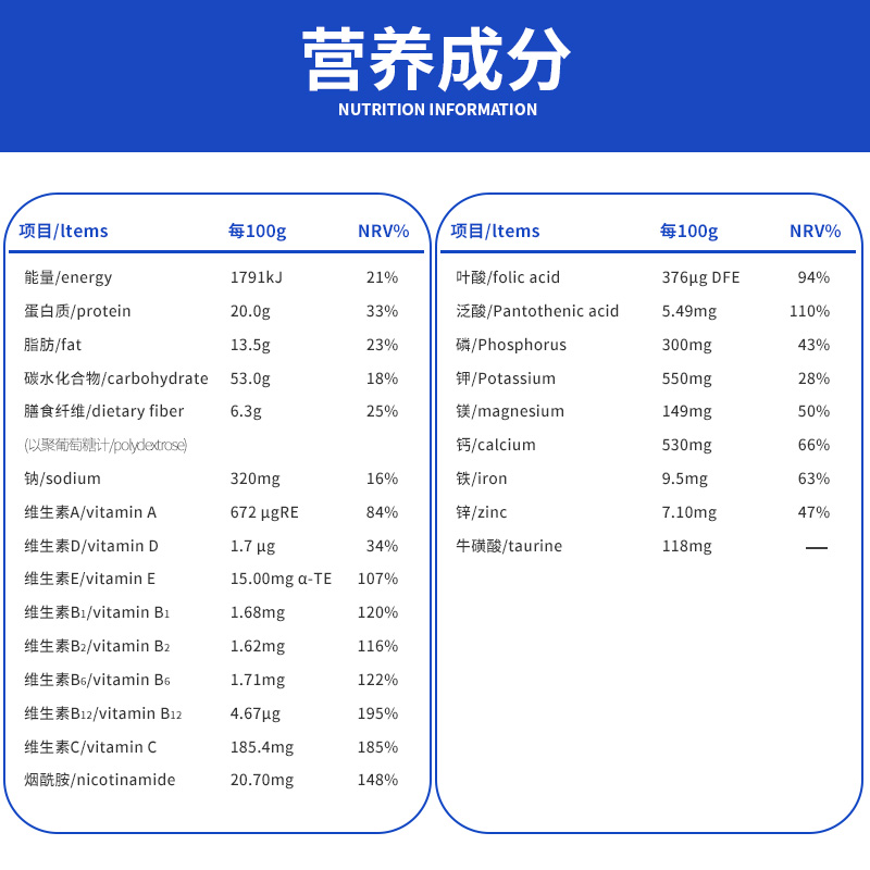 纽迪生4型营养强化复合粉动植物双蛋白多重营养氨基酸谱多种维矿