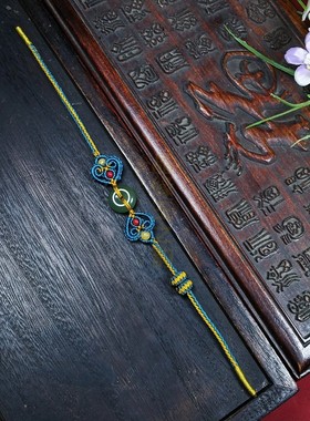 和田玉晴水平安扣情侣手链