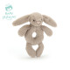 British Jellycat Shy Beige Bonnie Rabbit Rattle Baby Rattle Toy Soothing Baby accompanying Doll