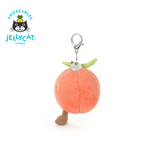 英国Jellycat趣味双叶桃子包包挂饰毛绒挂件钥匙扣2026春夏新品 - 图2