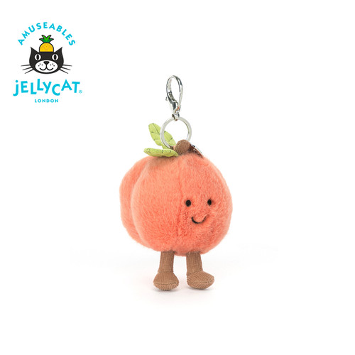 英国Jellycat趣味双叶桃子包包挂饰毛绒挂件钥匙扣2026春夏新品 - 图1
