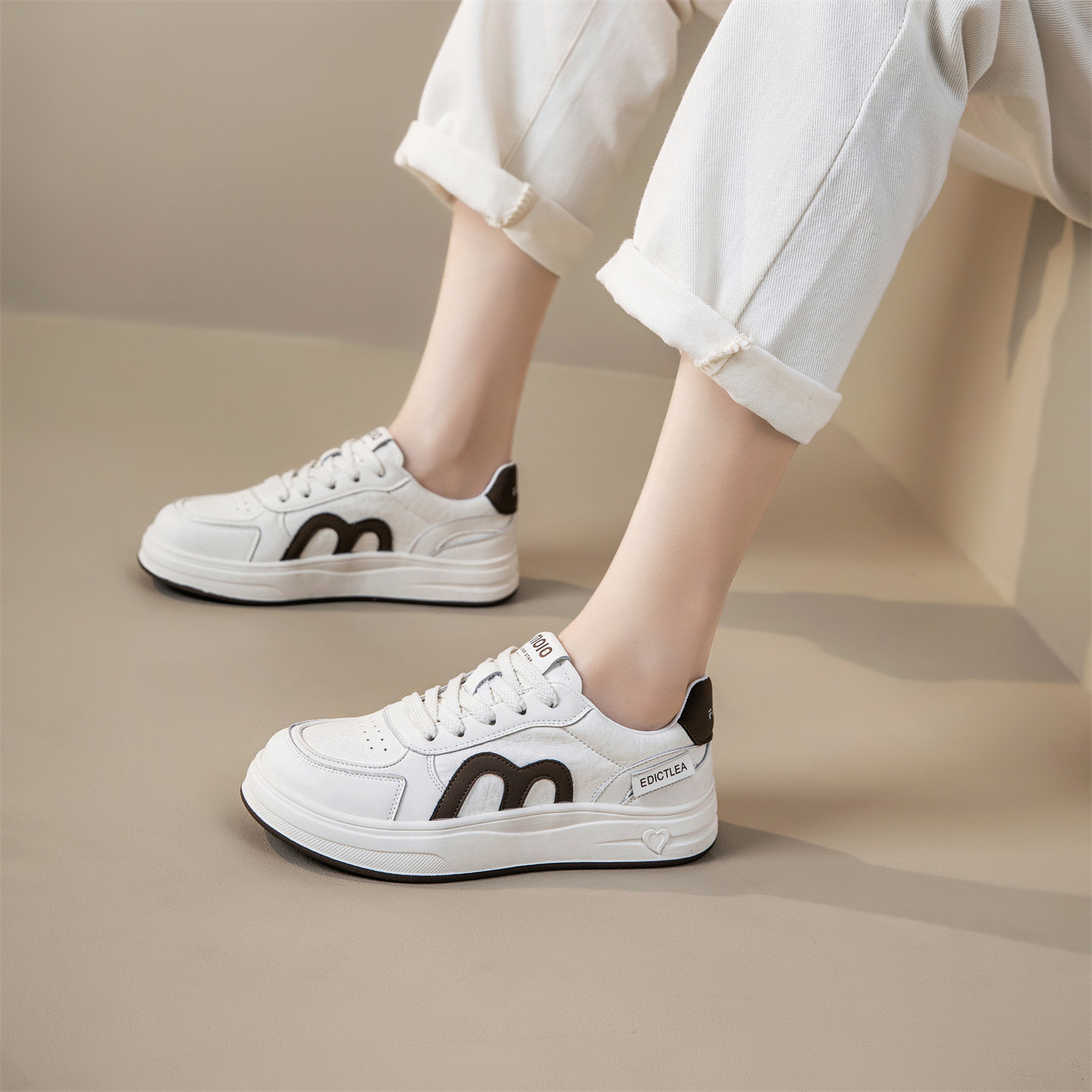 外贸工厂特价2026真皮平底小白鞋女春季学生休闲厚底单鞋舒适板鞋,淘宝优惠券,粉丝福利购,淘宝优惠卷
