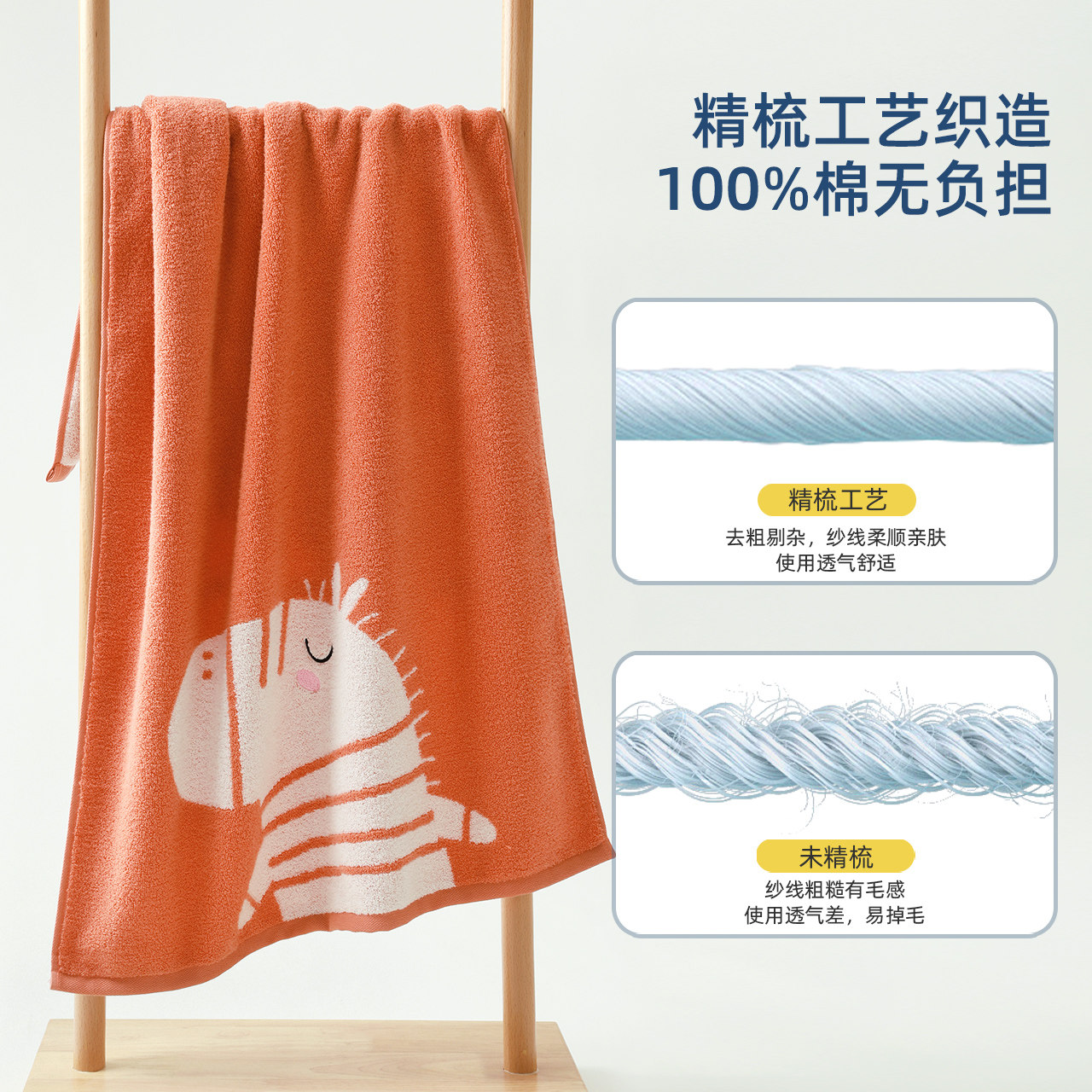 【李佳琦直播间】金号纯棉马年生肖款浴巾擦手巾组合全棉无捻纱