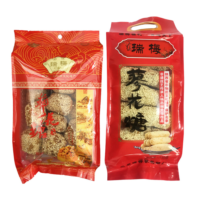 陕西特产蜂蜜蓼花糖350g西安廖花糖三原瑞梅手工麻枣芝麻筒麻老-特色谷特产网