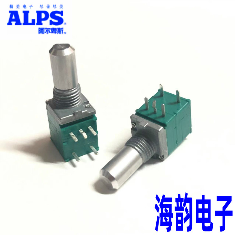 日本ALPS 09型单联A20K旋转带开关电位器音箱耳机音量调节开关5脚 - 图0