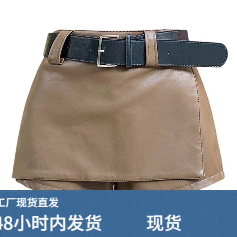 咖色皮裤短裤女外穿2026春季新款高腰a字休闲紧身辣妹热裤靴裤子,淘宝优惠券,粉丝福利购,淘宝优惠卷