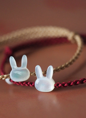 玉兔成祥月光小兔平安环手绳