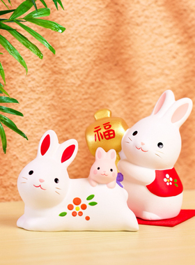 药师窑陶土祝福日式桌面可爱摆件