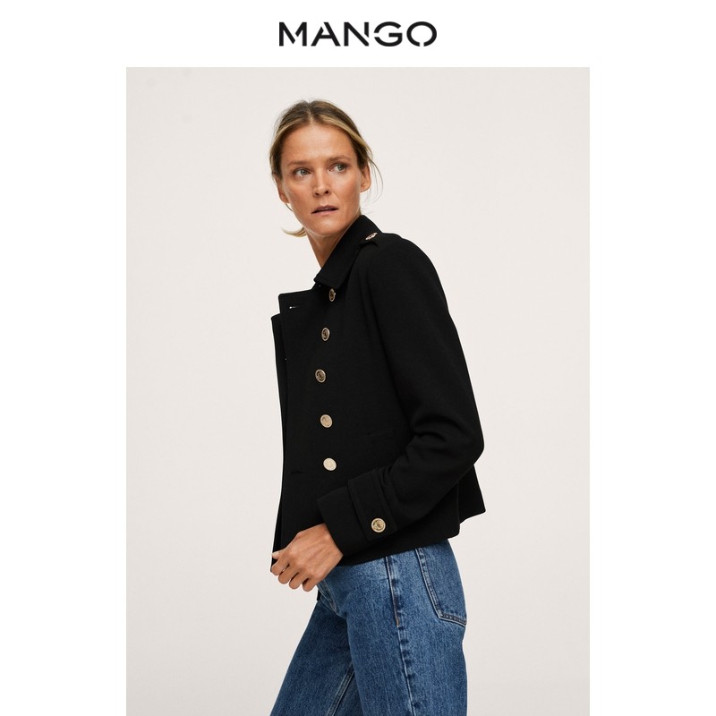 mango 2021秋冬新款双排扣翻领夹克 MANGO短外套