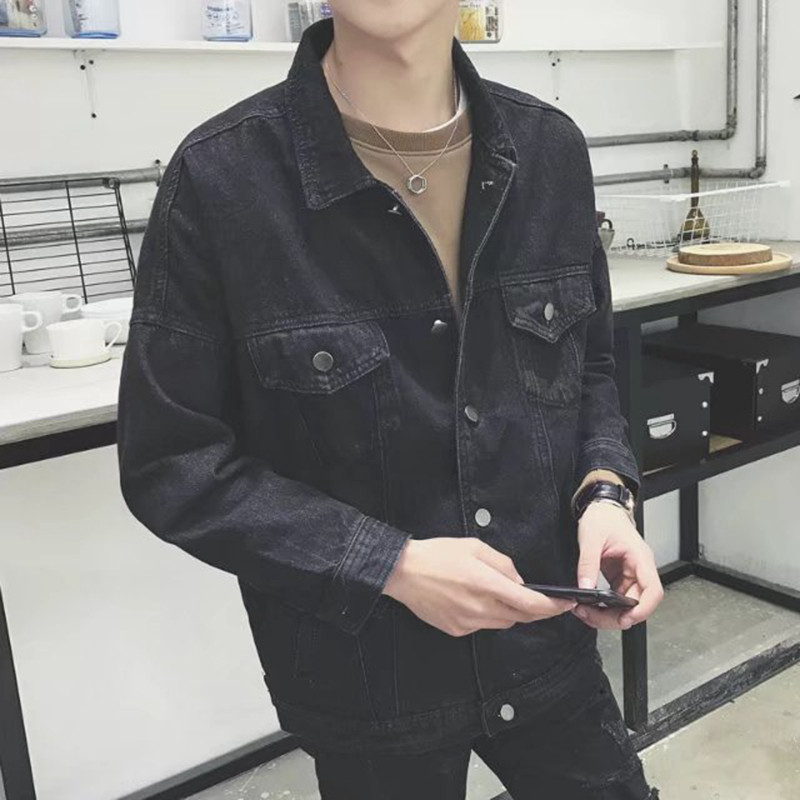 原宿风bf宽松夹克秋季男牛仔外套韩版潮流青少年韩国ulzzang上衣,淘宝优惠券,粉丝福利购,淘宝优惠卷