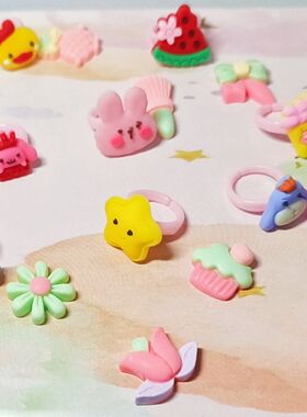 幼儿园卡通塑料儿童戒指奖品