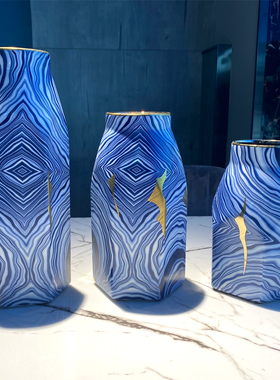 新中式风软装轻奢陶瓷桌面工艺品