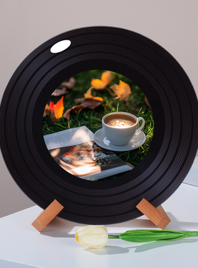 咖啡馆甜品店装饰摆件黑胶唱片杂志架电视柜陈列摆件创意生日礼物