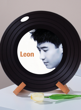 黎明高档玻璃黑胶唱片桌面摆件杂志架电视柜格子摆件生日礼物