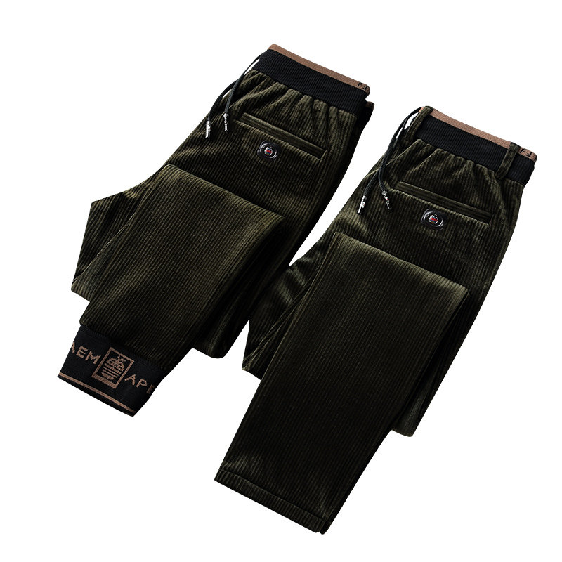 加厚男裤灯芯绒休闲裤男加绒条纹裤秋冬男裤大码宽松AEMAPE男裤潮,淘宝优惠券,粉丝福利购,淘宝优惠卷