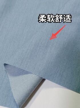 新款夏季天丝牛仔高端凉爽面料免烫抗皱衬衣裙子裤子套装服饰布料