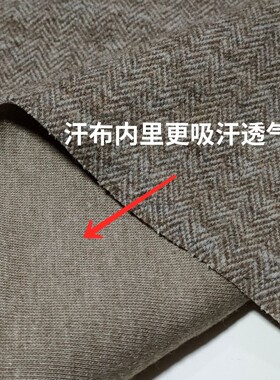 秋冬面料加厚人字纹斜纹羊毛呢加绒弹力保暖抗皱裤子套装裙子布料