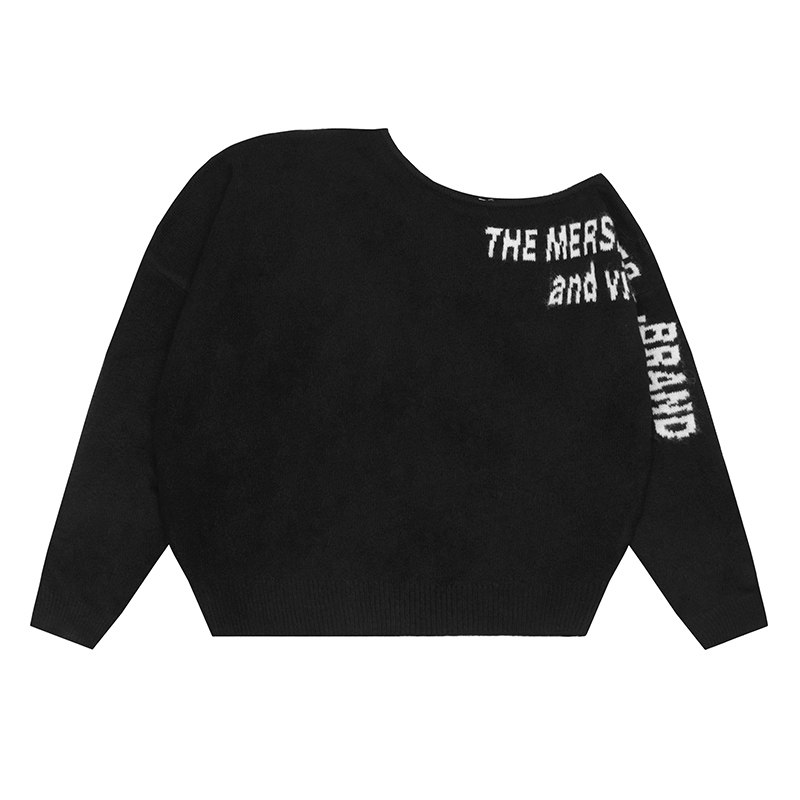 CLP黑红灰船领宽松露肩针织衫毛衣男女潮流弹力羊毛落肩潮流长袖,淘宝优惠券,粉丝福利购,淘宝优惠卷