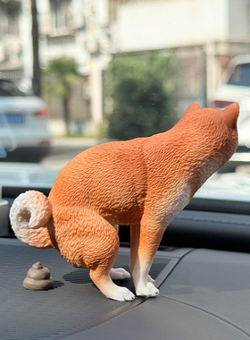 网红偷吃的小狗蛋糕装饰摆件仿真金毛犬宠物狗狗配件烘焙装扮插件